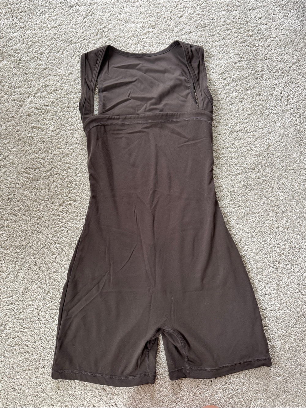 Chocolate Brown Sqaureneck One Piece Romper XS